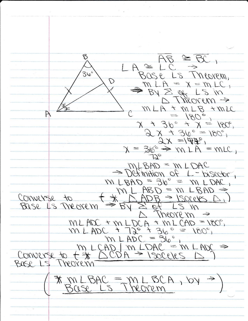 In the figure to the right, the isosceles ΔABC with a base AC and measure of ∠B equal-example-1