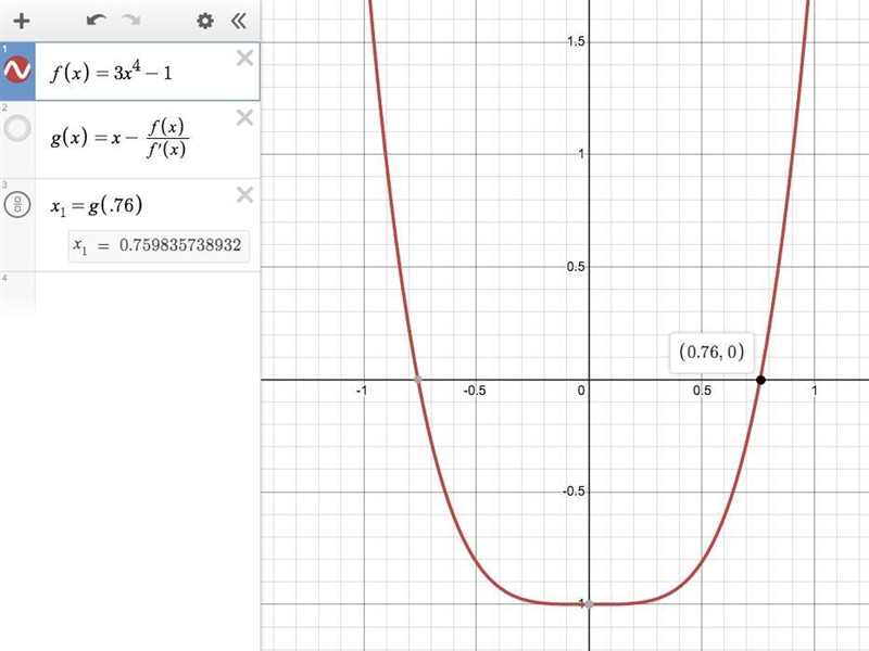 Approximate to three decimal places using Newton's Method of 3^(-1/4) and be sure-example-1