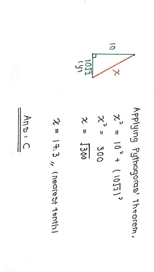 If the cube shown has a volume of 1,000 cm3, what is the length of the diagonal, x-example-4