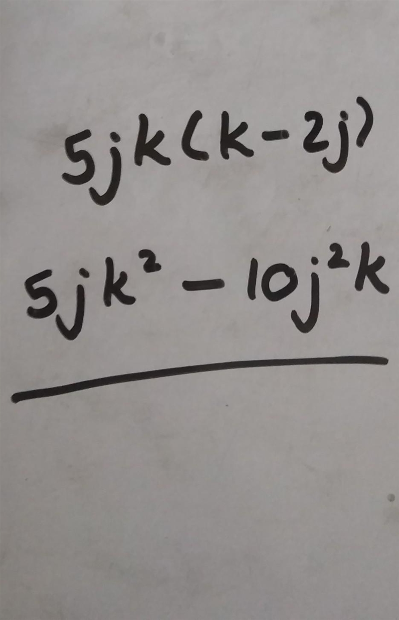 Find the product of 5jk(k – 2j)-example-1