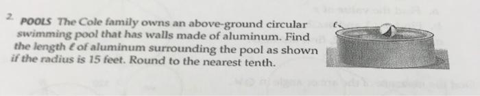 The Cole family owns an above-ground circular swimming pool that has walls made of-example-1