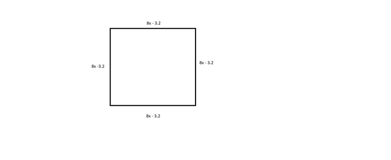 The perimeter of a square is represented by the expression 32x - 12.8. Draw a square-example-1