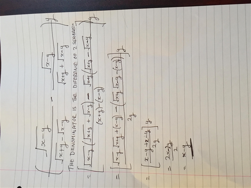 The x-y is the answer can someone please explain to me how to do-example-1