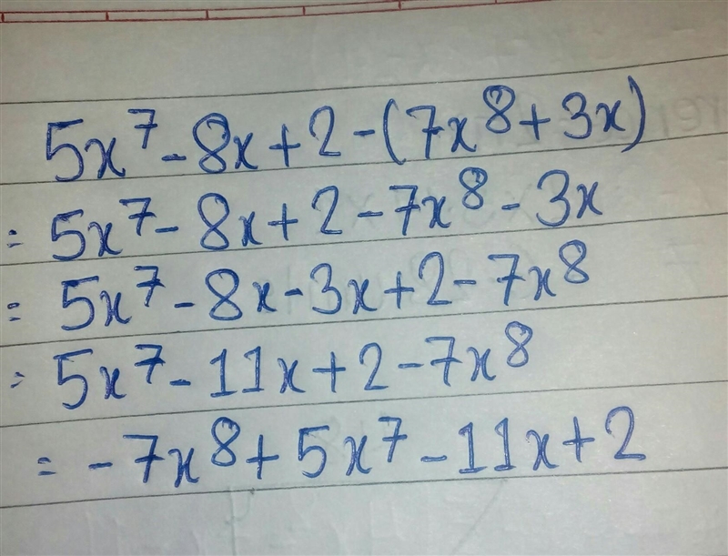 Some help please? Which polynomial represents the difference below?-example-1