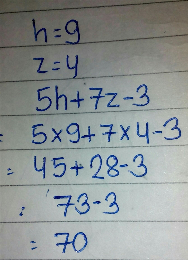 5h + 72-3 use h = 9 and z = 4-example-1