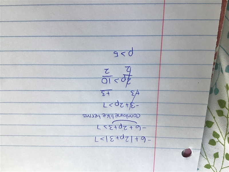 What is the solution to the inequality -6+ | 2p+3 | >7?-example-1