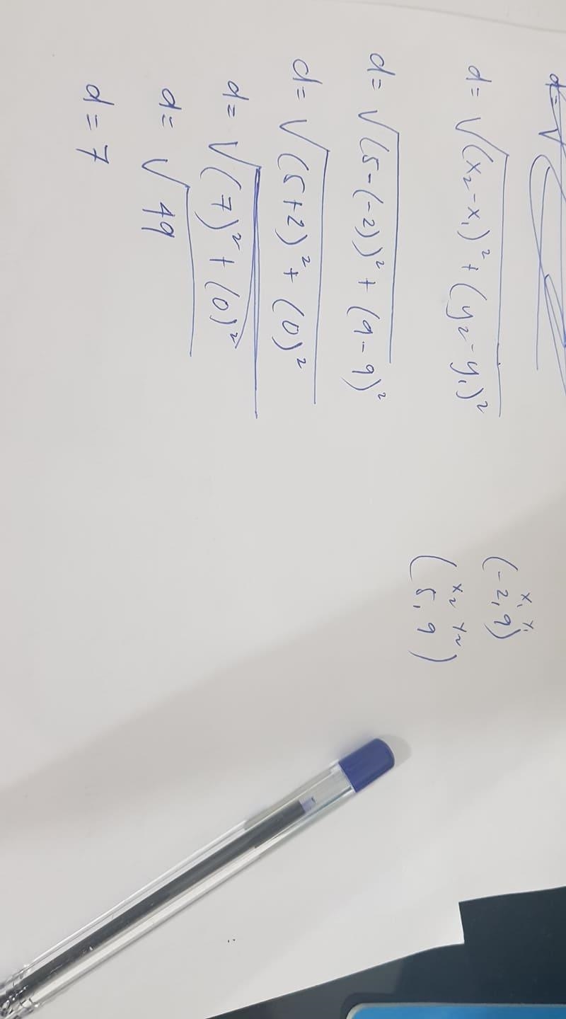 if John's house is at the order pair (-2;9) on a map and Kim's house is at (5,9), how-example-1