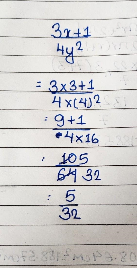 3x + 1/4y^2What is the value of the expression above when x = 3 and y = 4? You must-example-1