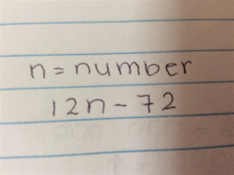 What is an expression for “72 less than 12 times a number”?-example-1