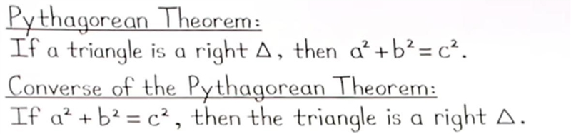 Converse of the pythagorean therom-example-1