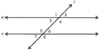 Select the best attribute for the angle pair formed by two parallel lines intersected-example-2