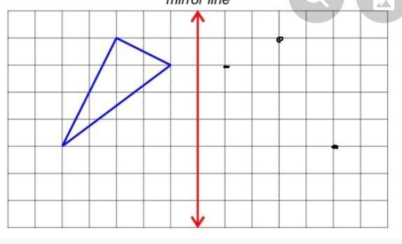 Reflect the triangle in the mirror line.-example-1