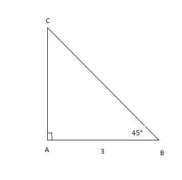 On a piece of paper, use a protractor to construct right triangle ABC with AB=3 in-example-1