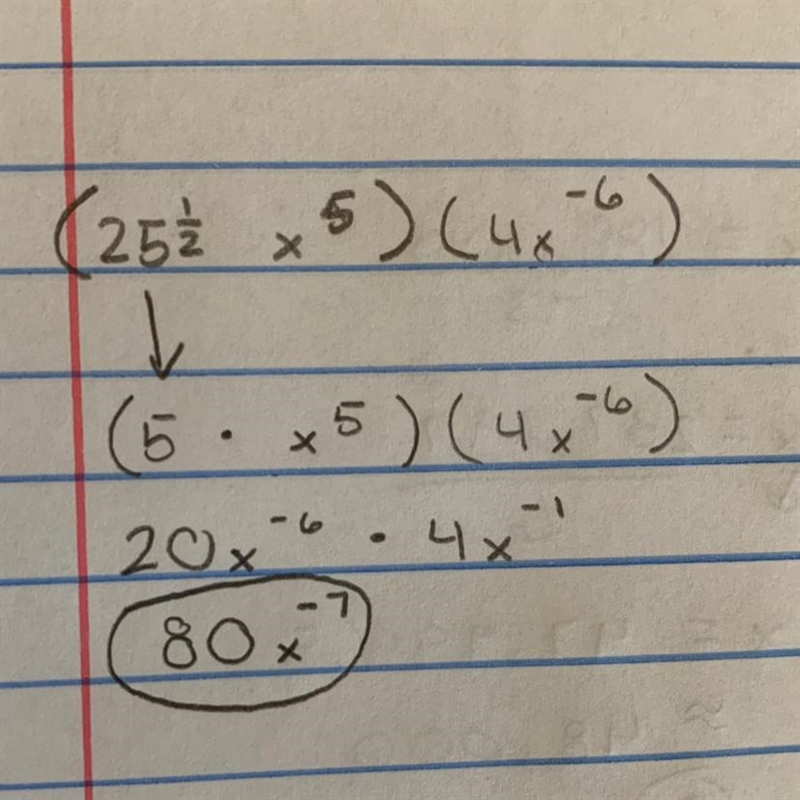 (25^1/2 x^5) (4x^-6)-example-1