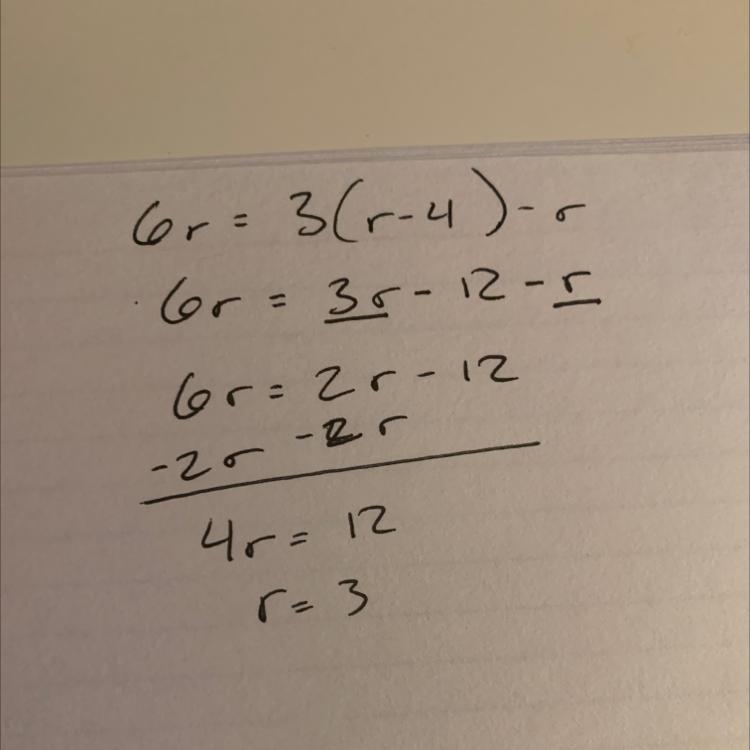 6r = 3 (r - 4) - r hi plzzzzzz-example-1