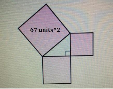 The diagram shows a right triangle and three squares. The area of the largest square-example-1