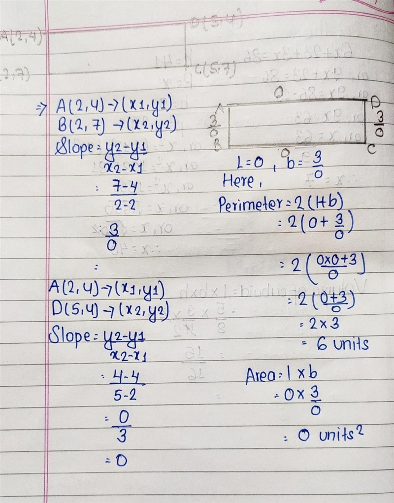 Find the perimeter and area of the rectangle given below. A rectangle ABCD with vertices-example-1