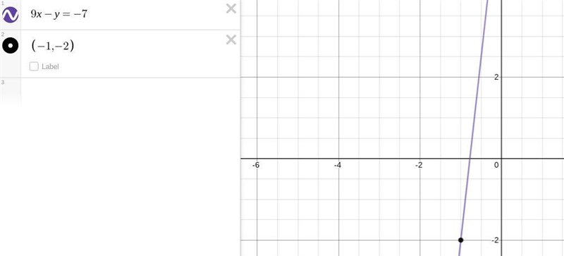 Which ordered pair is a solution of this equation? 9x - y = -7 Click on the correct-example-1