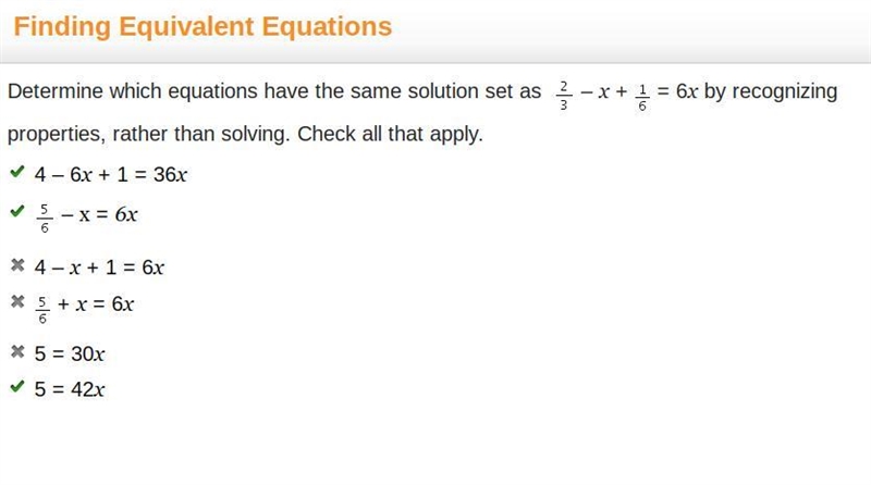 Determine which equations have the same solution set as StartFraction 2 Over 3 EndFraction-example-1