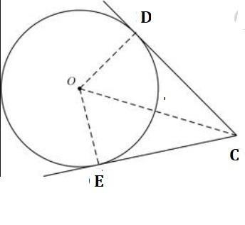 In the figure below, the segments cd and ce are tangent to the circle centered at-example-1