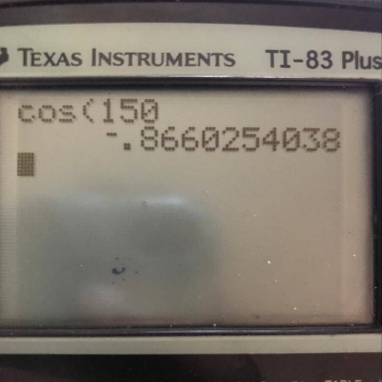 What is the value of cos(150°)?-example-1