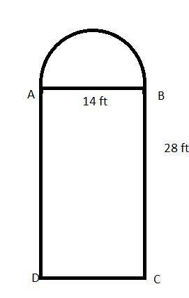 Jordana is putting a fence around a garden that is shaped like a half circle and a-example-1