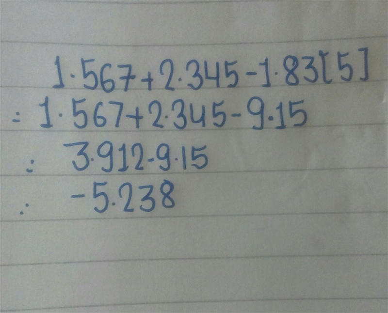 Simplify: 1.567+2.345-1.83(5)-example-1