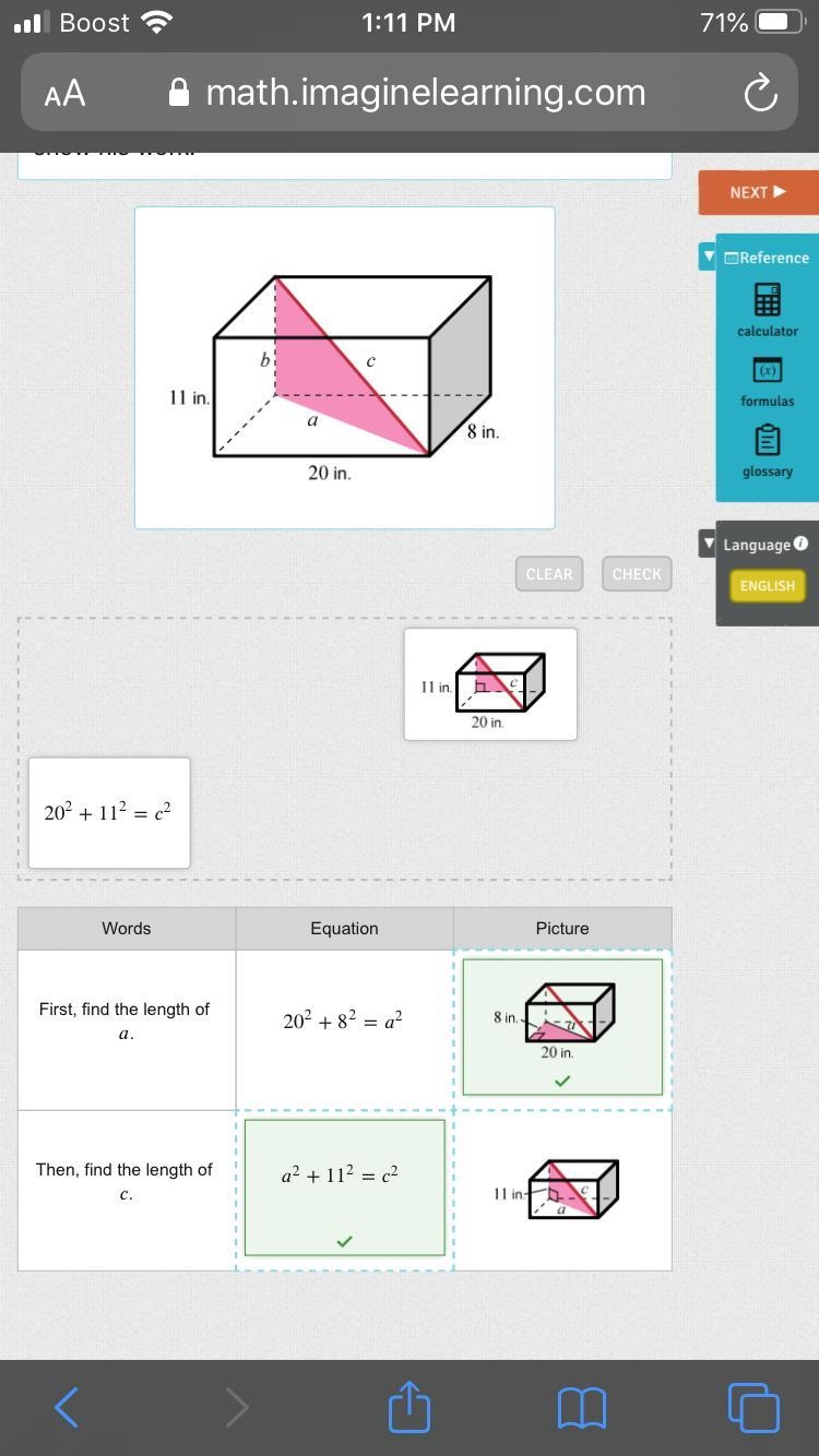 Orlando says that he can find the length of the diagonal, c, of the rectangular prism-example-1