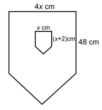 Here are two similar pentagons which make up a badge. 4x cm Work out the width of-example-1