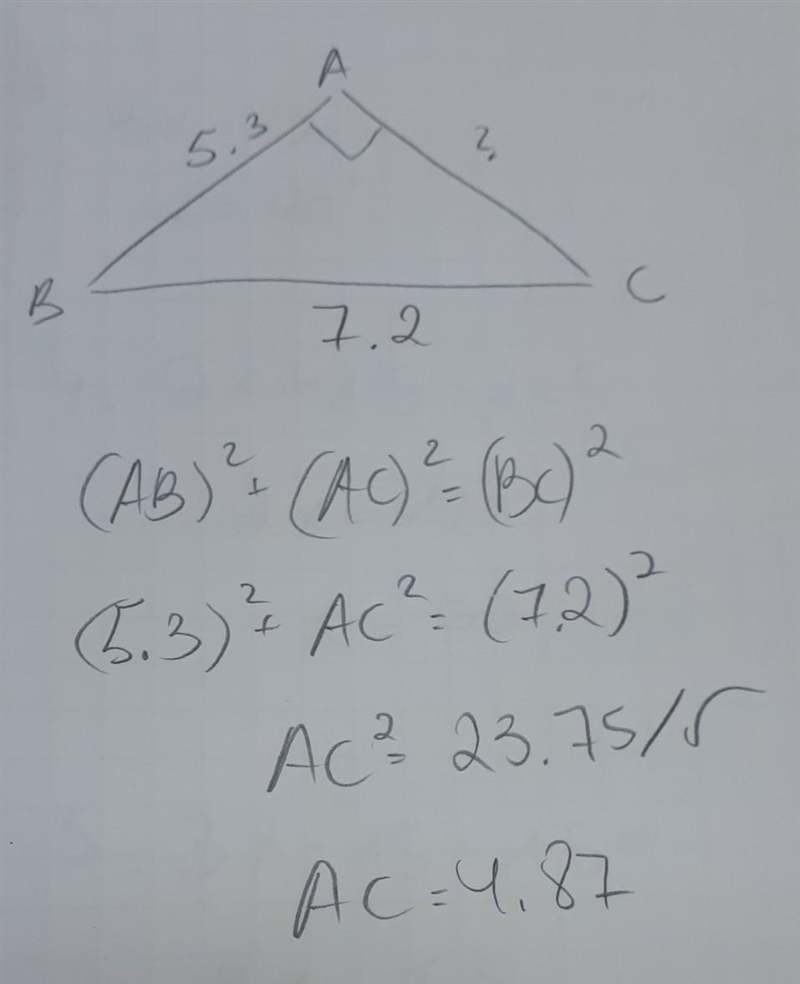 Pythagorean theorem-example-1