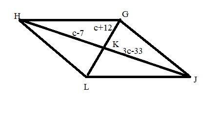 Parallelogram H G J L is shown. Diagonals are drawn from point H to point J and from-example-1