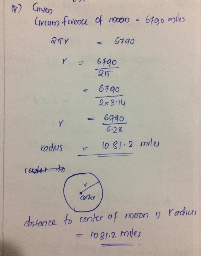 The circumference of the moon is approximately 6,790 miles if a kilometer is about-example-1