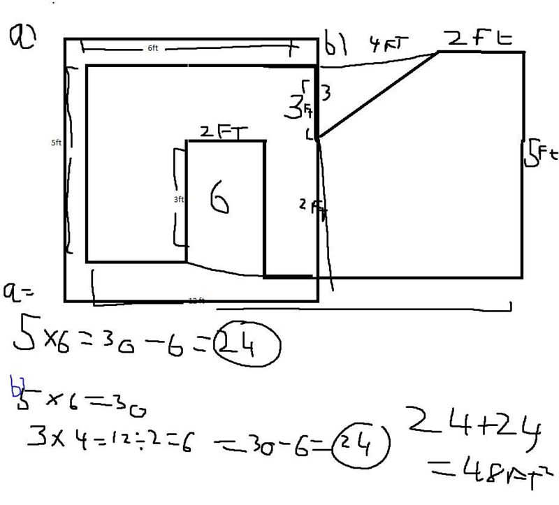 How many square feet of outdoor carpet will we need for this hole? ​-example-1