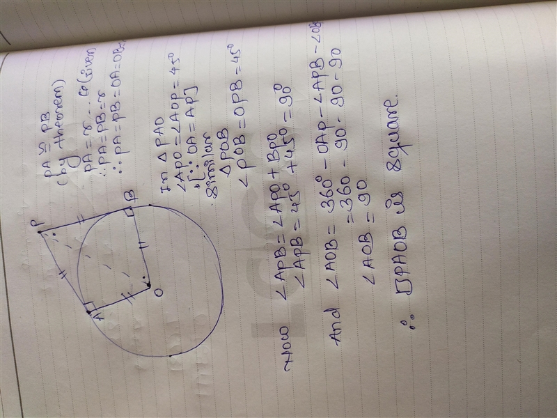 PA and PB are tangent to circle O. PA is equal to the radius of the circle. What kind-example-1