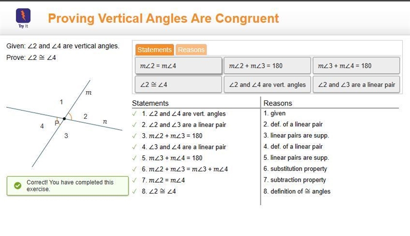 Given: 22 and 24 are vertical angles Prove: Z2 Z4-example-1