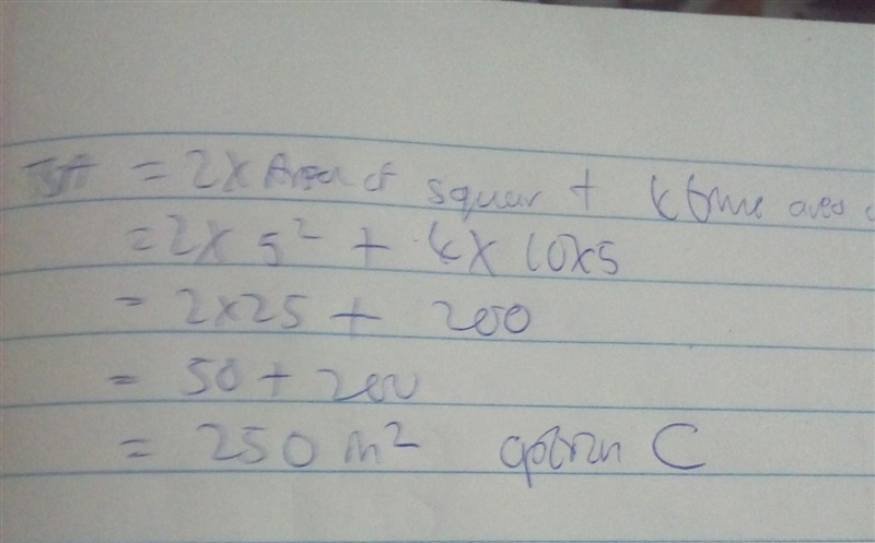 In the surface area formula shown, B represents the area of the square base, P represents-example-1