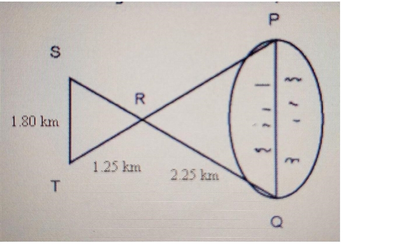 Refer to the diagram below. Surveyors know that ΔPQR and ΔSTR are similar. What is-example-1