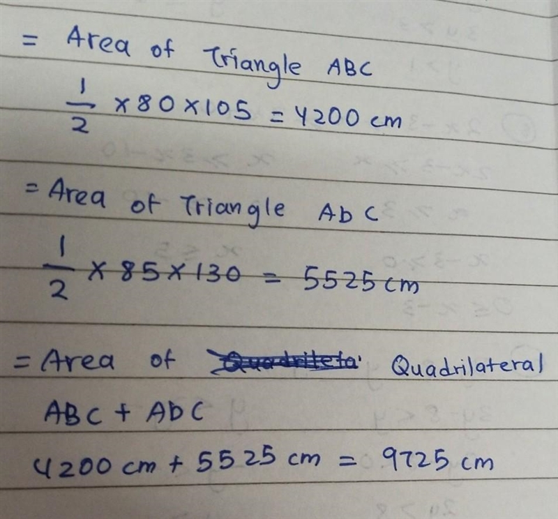 What is the area of the two triangles and the quadrilateral-example-1