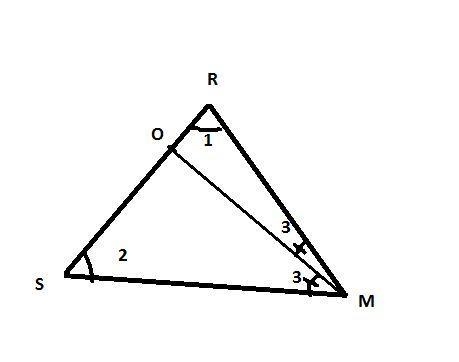 In a triangle RSM, the measure of angle SRM is twice the measure of angle RSM. A point-example-1