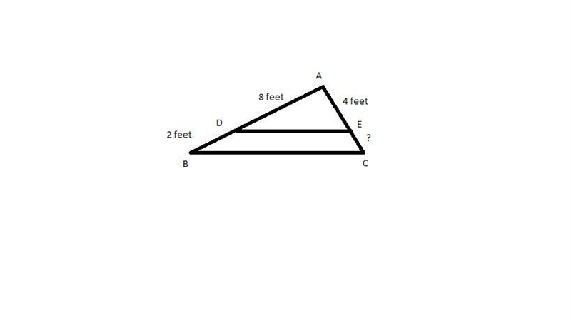 In the diagram, BC¯¯¯¯¯∥DE¯¯¯¯¯ . What is CE ? Enter your answer in the box. ft A-example-1