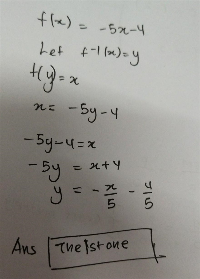 Which function is the inverse of f(x) = -5x - 47-example-1