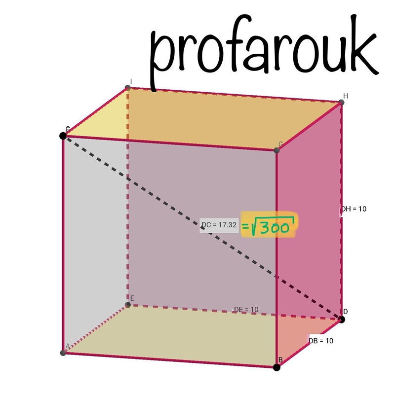 What is the length of a diagonal of a cube with a side length of 10 cm? O V200 cm-example-1