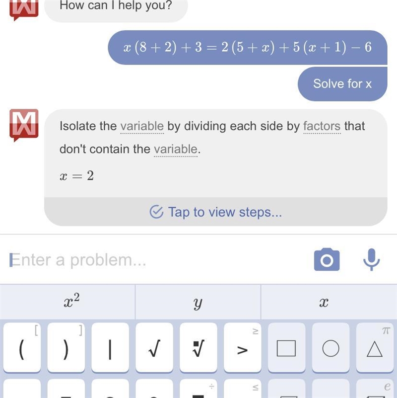 Solve for x: x(8 + 2) + 3 = 2(5 + x) + 5(x + 1) − 6 A) −4 B) −2 C) 2 D) 4-example-1