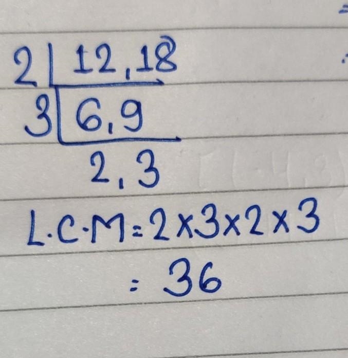 What is the least common multiple of 12 and 18?-example-1