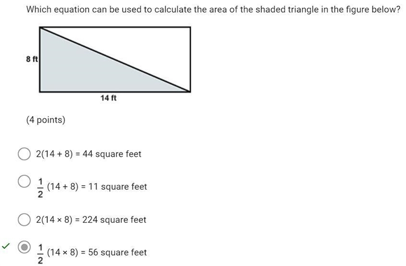 (05.01)Which equation can be used to calculate the area of the shaded triangle in-example-1