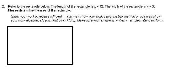 Refer to the rectangle below. The length of the rectangle is x + 12. The width of-example-1