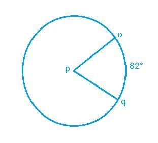 Suppose that in circle with center P, and a central angle, ∠OPQ, intersects minor-example-1