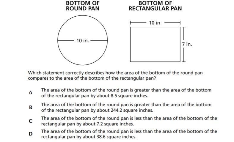 Jordan is baking brownies and will choose to use either a round or a rectangular pan-example-1