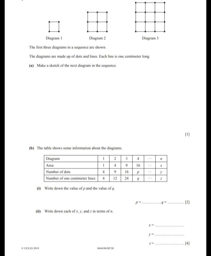 (c) The total number of one centimeter lines in the first n diagrams is given by the-example-2