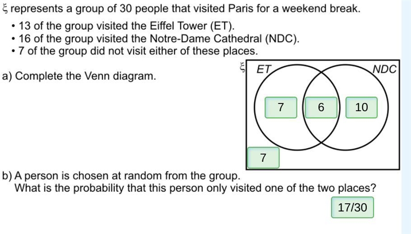 £ represents a group of 30 people that visited paris for a weekend break. 13 of the-example-1